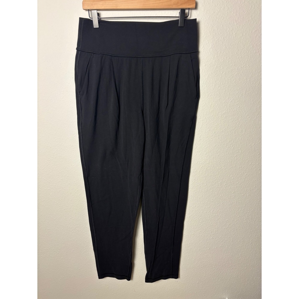 Athleta Elation Pant Black High Rise Tapered Joggers 533562 Womens Medium TALL